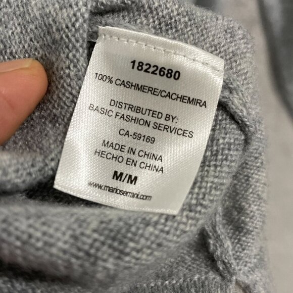 NEW Mario Serrani Womens M Gray Cashmere Sweater Long Sleeve Crewneck Soft - Picture 7 of 9